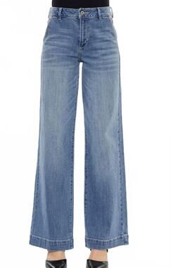 NEW KANCAN high rise trouser wide leg jeans in medium wash